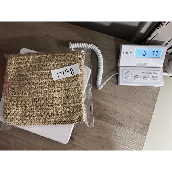 The Sak Mini Purse Crossbody Shoulder Bag Taupe Tan Crochet Boho Y2K Travel - Picture 12 of 12